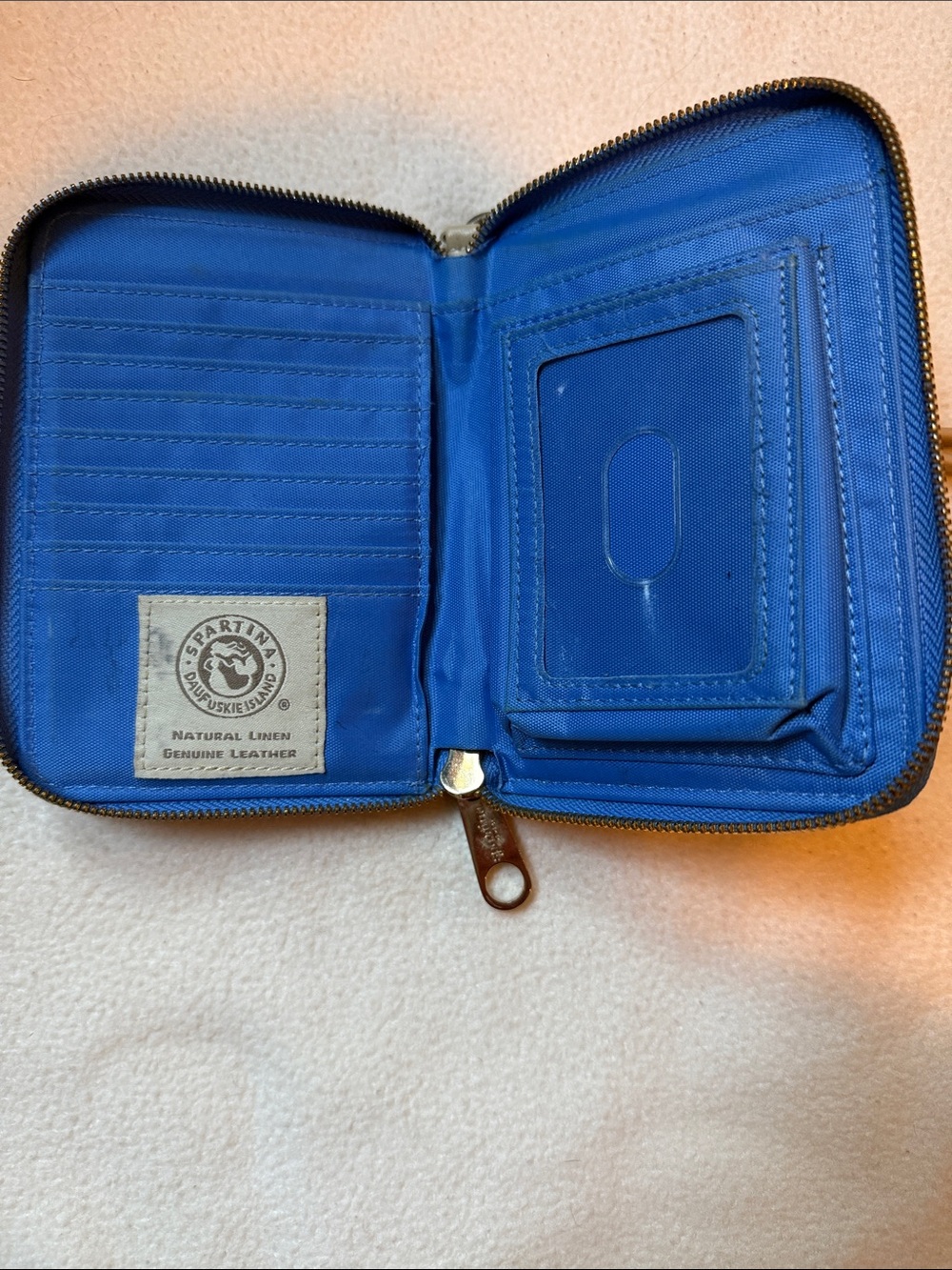Spartina 449 Navy, Cream & Tan Wristlet Clutch - Picture 4 of 6